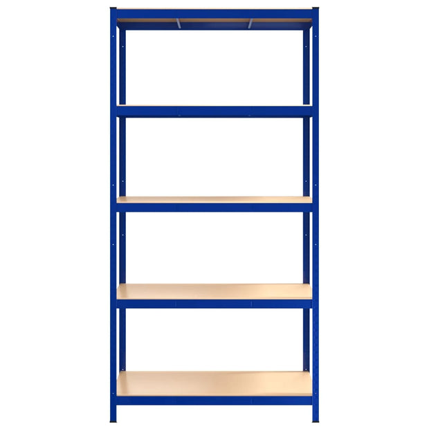 5-Layer Storage Shelf Blue Steel&Engineered Wood