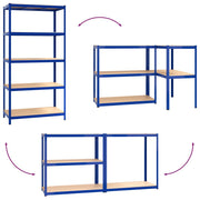 5-Layer Storage Shelf Blue Steel&Engineered Wood