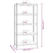 5-Layer Storage Shelf Blue Steel&Engineered Wood