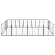 36-Panel Dog Playpen Black 19.7"x39.4" Powder-coated Steel