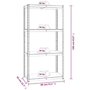 4-Layer Shelves 3 pcs Blue Steel&Engineered Wood