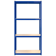 4-Layer Shelves 4 pcs Blue Steel&Engineered Wood