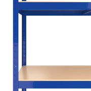 4-Layer Shelves 4 pcs Blue Steel&Engineered Wood