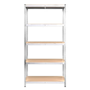 5-Layer Heavy-duty Shelves 3 pcs Silver Steel&Engineered Wood