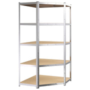 5-Layer Heavy-duty Shelves 3 pcs Silver Steel&Engineered Wood