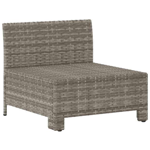 Patio Middle Sofa with Cushion Gray Poly Rattan