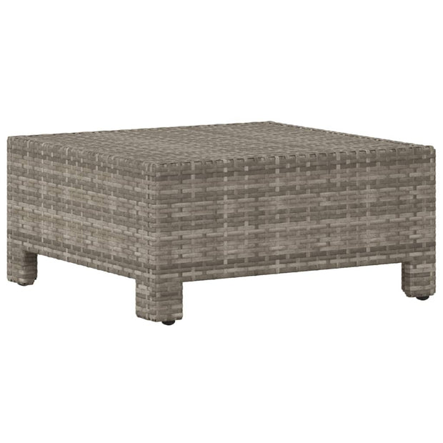 Patio Footrest with Cushion Gray Poly Rattan