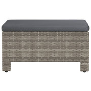 Patio Footrest with Cushion Gray Poly Rattan