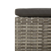 Patio Footrest with Cushion Gray Poly Rattan