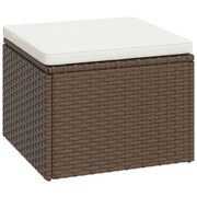 Patio Lounge Set Brown Poly Rattan