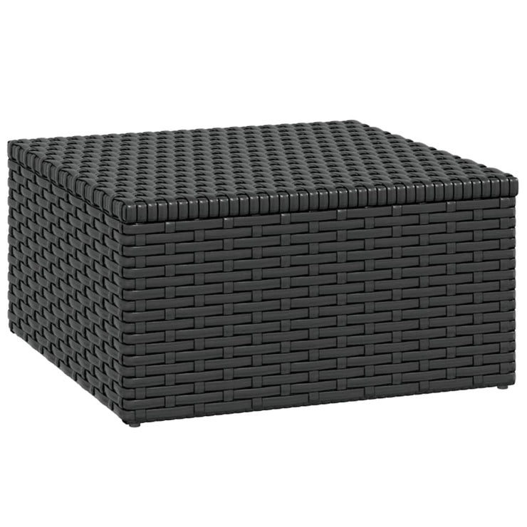 Patio Lounge Set Black Poly Rattan