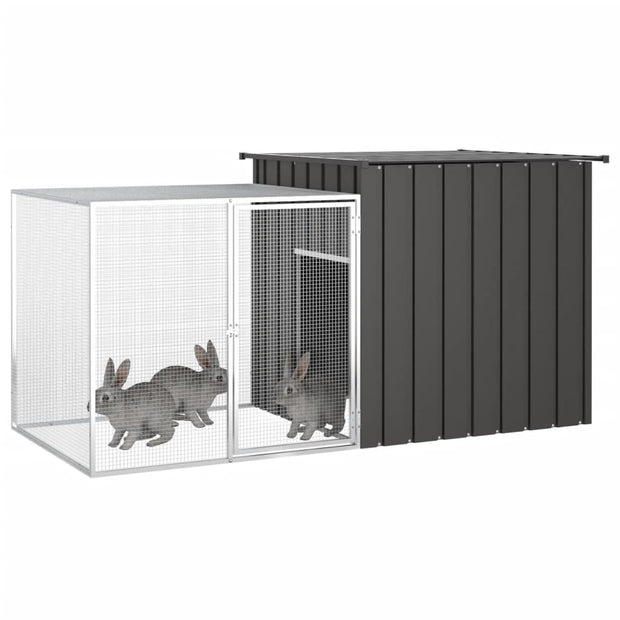 Rabbit Cage Anthracite 78.7"x35.8"x39.4" Galvanized Steel