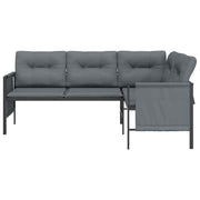 Patio Corner Sofa Anthracite Steel and Textilene