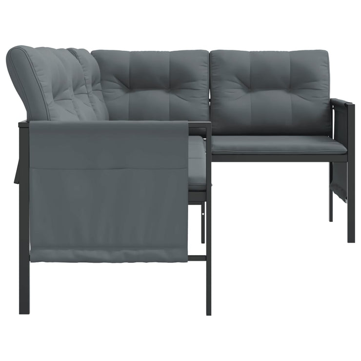 Patio Corner Sofa Anthracite Steel and Textilene