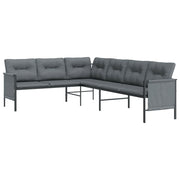 Patio Corner Sofa Anthracite Steel and Textilene