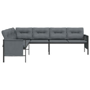 Patio Corner Sofa Anthracite Steel and Textilene