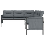 Patio Corner Sofa Anthracite Steel and Textilene