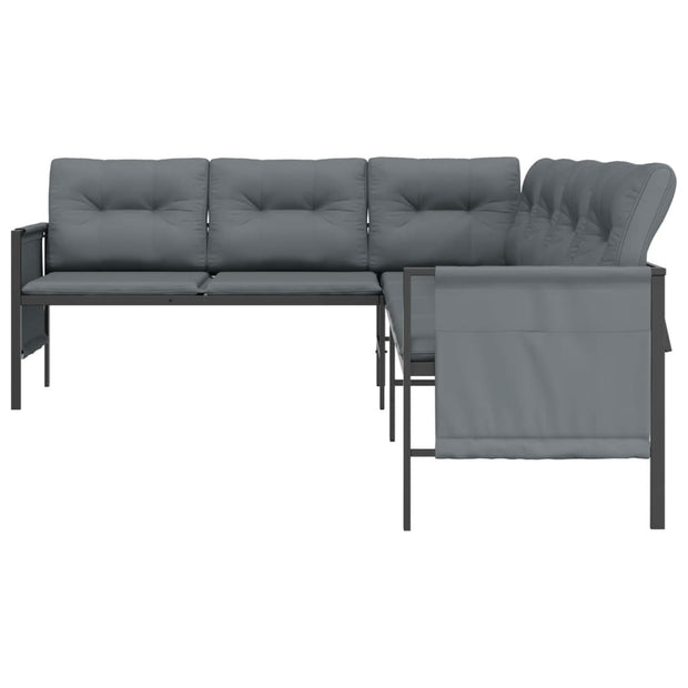 Patio Corner Sofa Anthracite Steel and Textilene