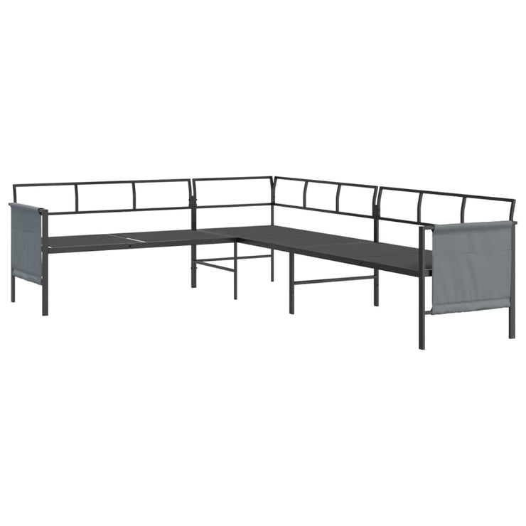 Patio Corner Sofa Anthracite Steel and Textilene