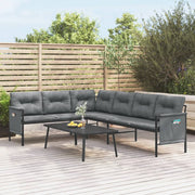 Patio Corner Sofa Anthracite Steel and Textilene