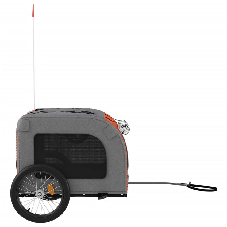 Pet Bike Trailer Red and Gray Oxford Fabric&Iron