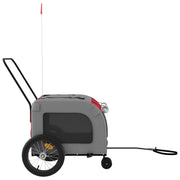 Pet Bike Trailer Red and Gray Oxford Fabric and Iron