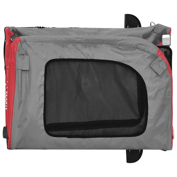 Pet Bike Trailer Red and Gray Oxford Fabric and Iron