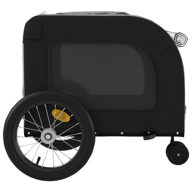 Pet Bike Trailer Black and Gray Oxford Fabric and Iron