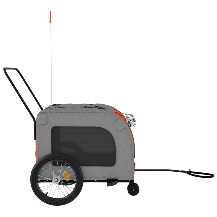 Pet Bike Trailer Orange and Gray Oxford Fabric and Iron