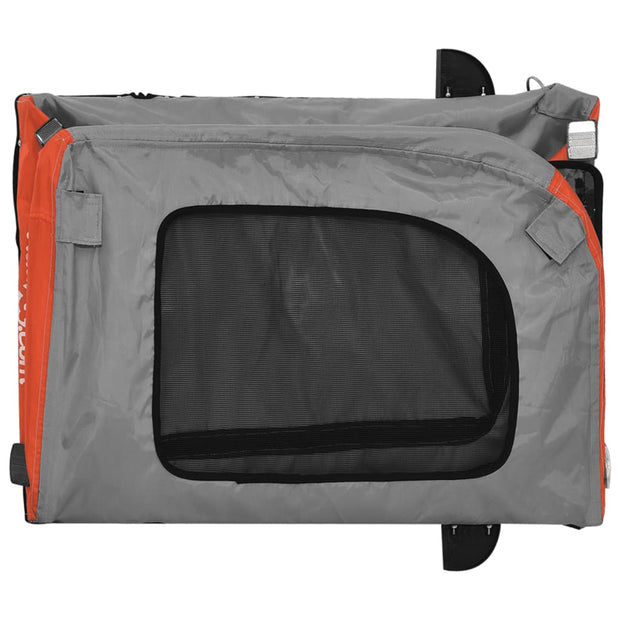 Pet Bike Trailer Orange and Gray Oxford Fabric and Iron