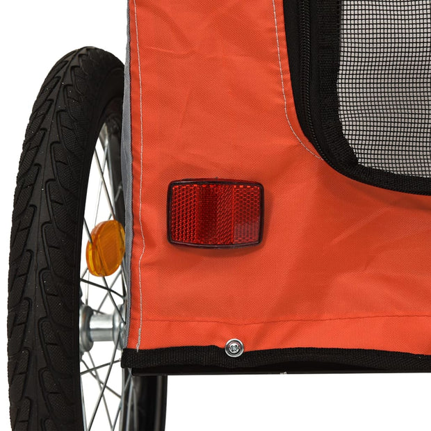 Pet Bike Trailer Orange and Gray Oxford Fabric and Iron