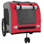 Pet Bike Trailer Red and Gray Oxford Fabric and Iron