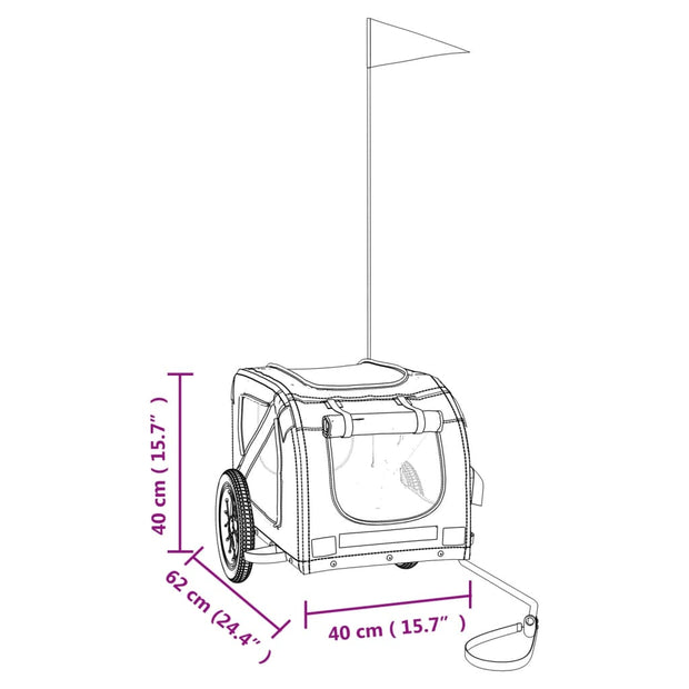 Pet Bike Trailer Orange and Gray Oxford Fabric and Iron