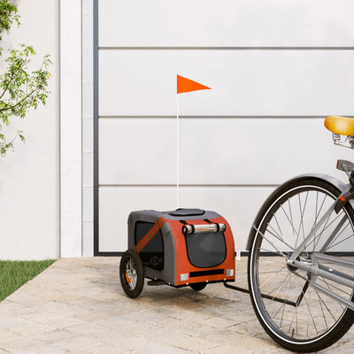 Pet Bike Trailer Orange and Gray Oxford Fabric and Iron