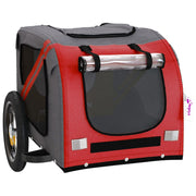 Pet Bike Trailer Red and Gray Oxford Fabric and Iron