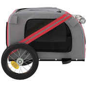 Pet Bike Trailer Red and Gray Oxford Fabric and Iron