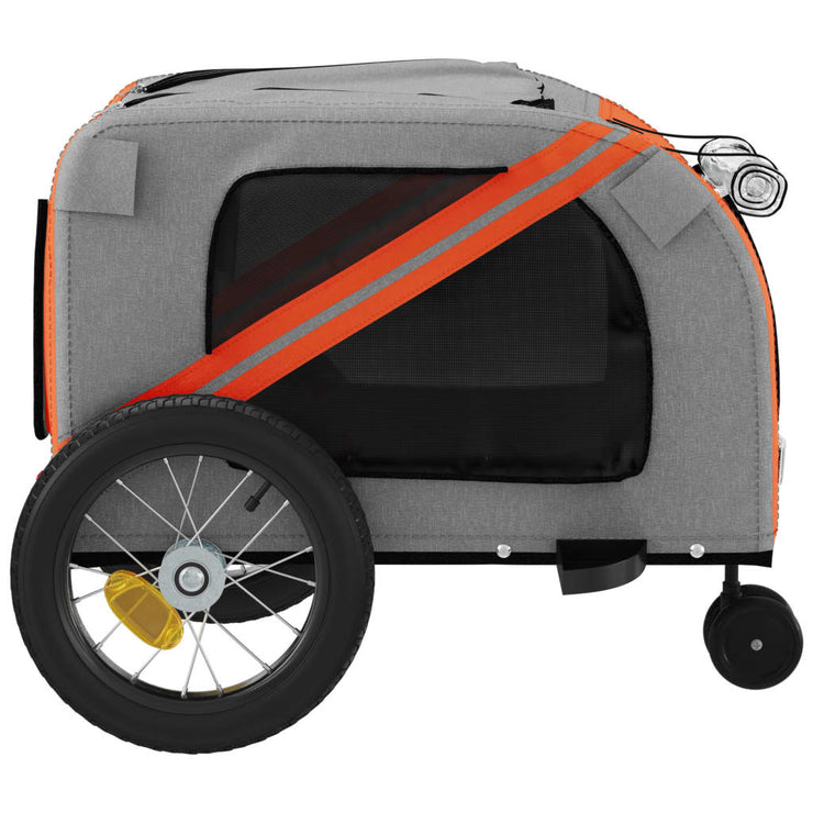 Pet Bike Trailer Orange and Black Oxford Fabric and Iron