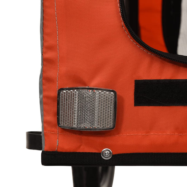 Pet Bike Trailer Orange and Black Oxford Fabric and Iron