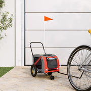 Pet Bike Trailer Orange and Black Oxford Fabric and Iron