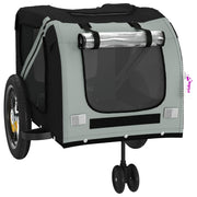 Pet Bike Trailer Gray and Black Oxford Fabric and Iron