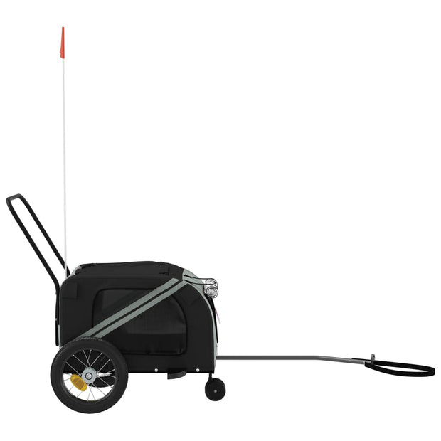 Pet Bike Trailer Gray and Black Oxford Fabric and Iron