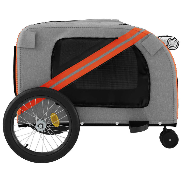 Pet Bike Trailer Orange and Gray Oxford Fabric and Iron