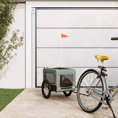 Pet Bike Trailer Gray and Black Oxford Fabric&Iron