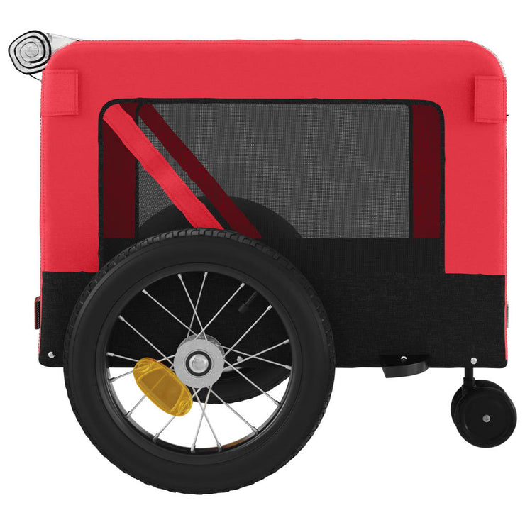 Pet Bike Trailer Red and Black Oxford Fabric and Iron