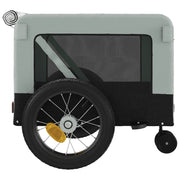 Pet Bike Trailer Gray and Black Oxford Fabric and Iron