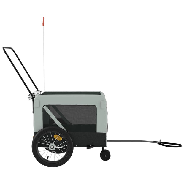 Pet Bike Trailer Gray and Black Oxford Fabric and Iron