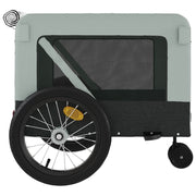 Pet Bike Trailer Gray and Black Oxford Fabric and Iron