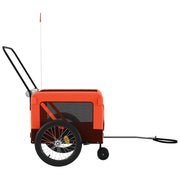 Pet Bike Trailer Orange and Black Oxford Fabric and Iron