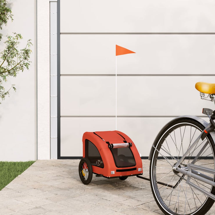 Pet Bike Trailer Orange Oxford Fabric and Iron