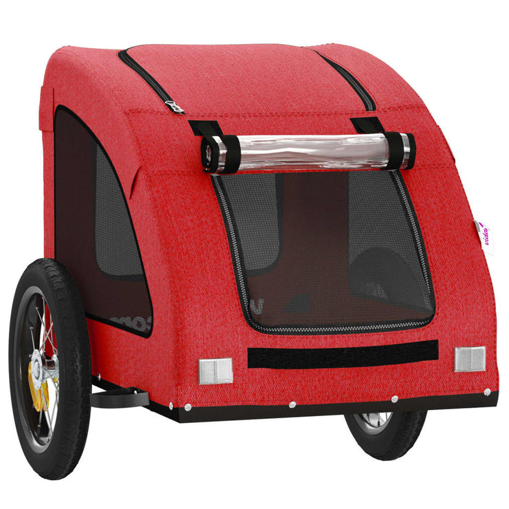 Pet Bike Trailer Red Oxford Fabric and Iron